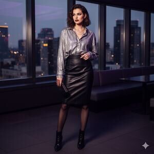 Pilcro by Anthropologie Foil Shine Button Down Shirt NWT